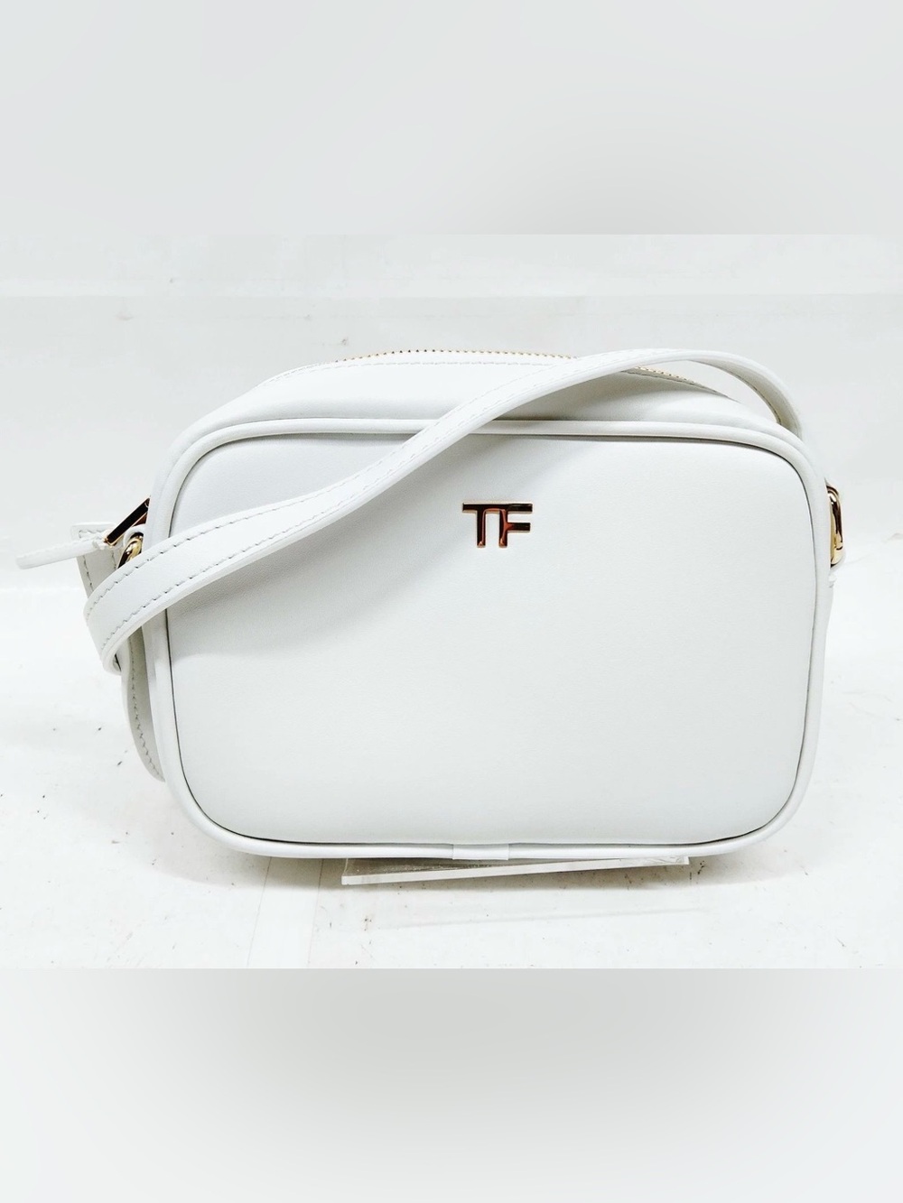 Tom Ford White Leather Camera Crossbody Bag